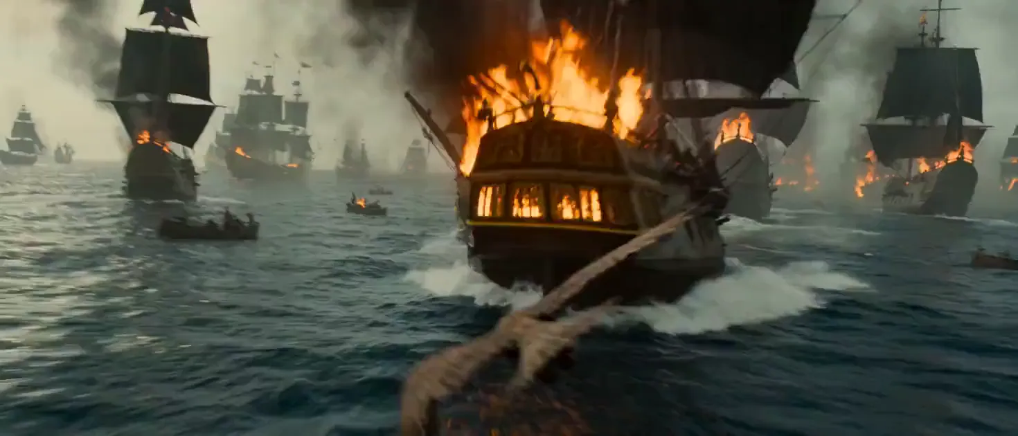 Pièce en flammes